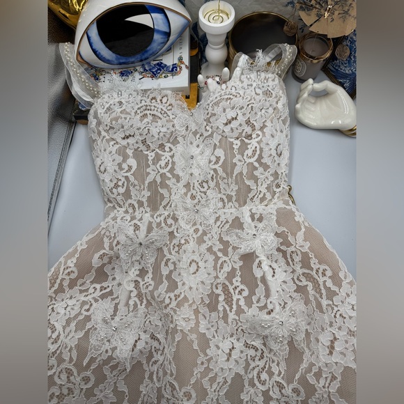 🆕 BRONX & BANCO 🧿 NWOT Colette Blanc Lace Mini Dress, White, Sz S / US 4 - Picture 10 of 16